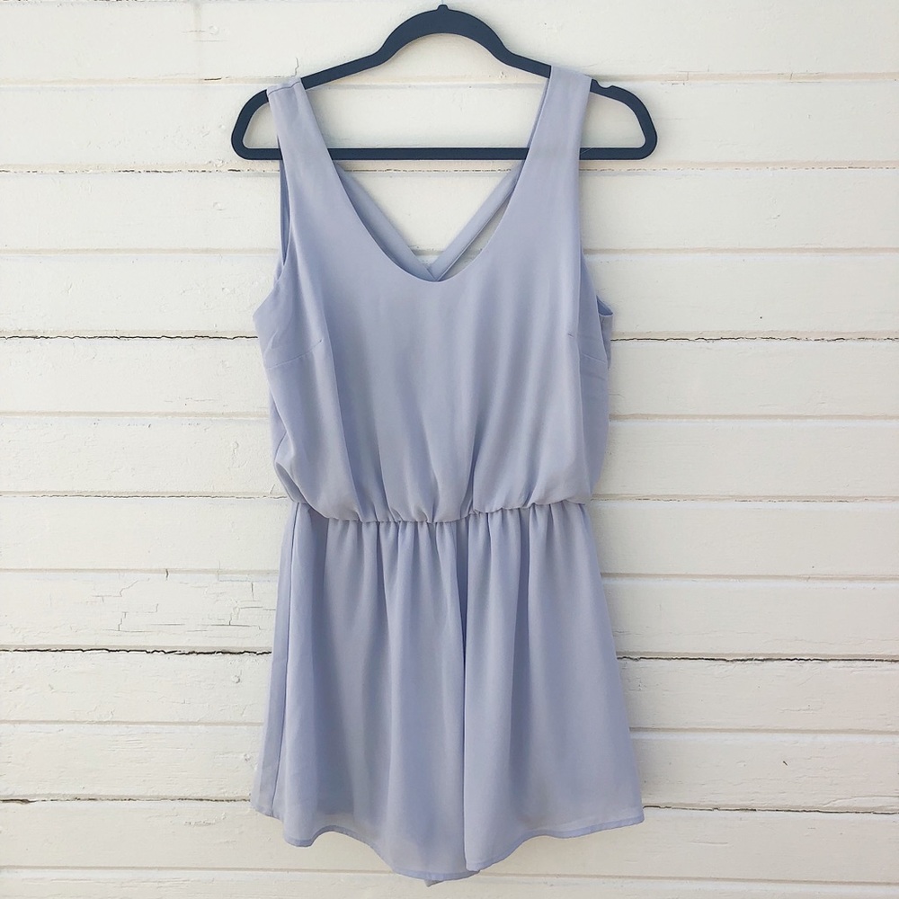 Lush Light Blue Romper w/Cross Back Straps Size L